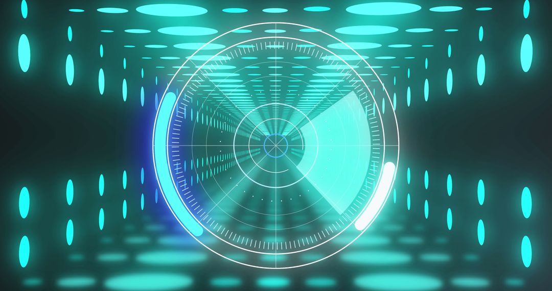 Futuristic Digital Scope with Neon Tunnel Effect