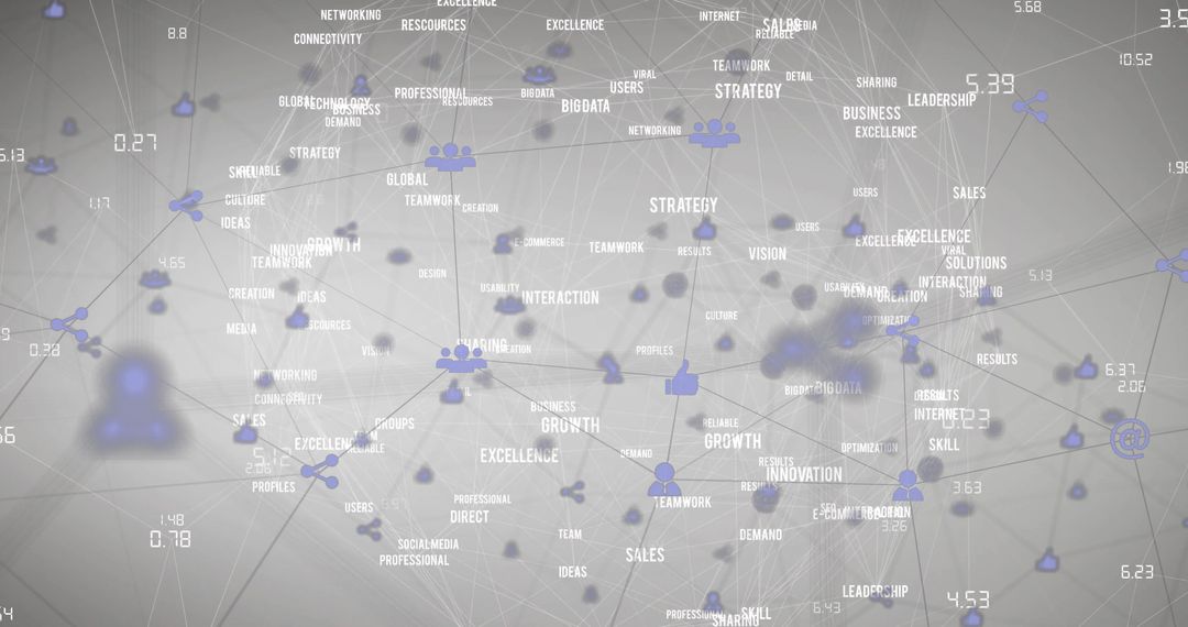 Abstract Digital Network with Data and Icons