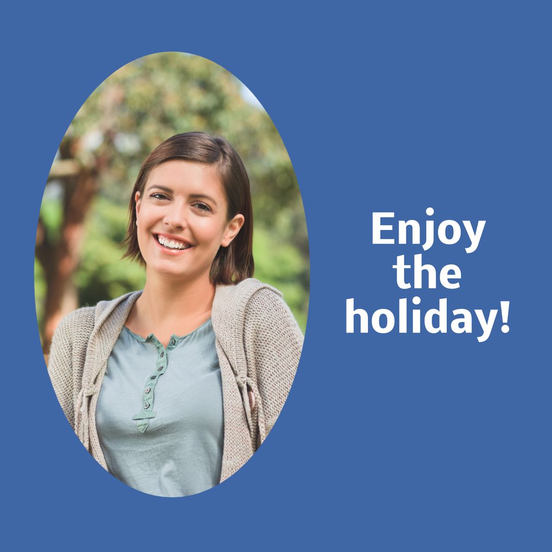 Smiling Woman Enjoying Sunny Holiday Outdoors