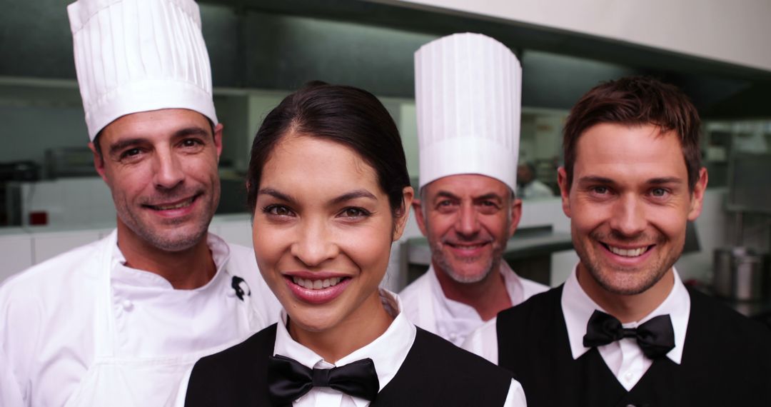 Diverse Team of Chefs and Waitstaff in Restaurant Kitchen - Free Images, Stock Photos and Pictures on Pikwizard.com