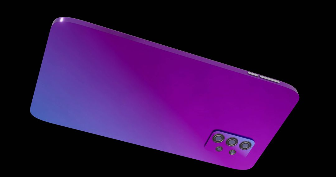Sleek Modern Smartphone with Gradient Back Design on Black Background