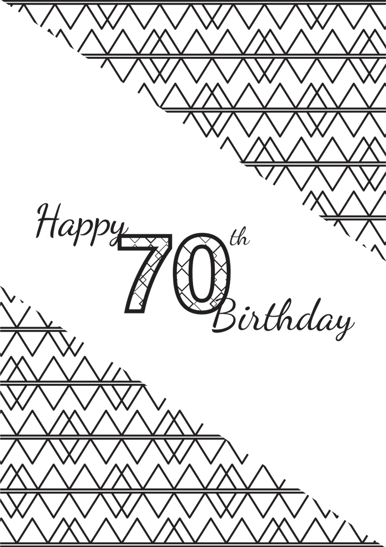 Elegant 70th Birthday Greeting on Transparent Background