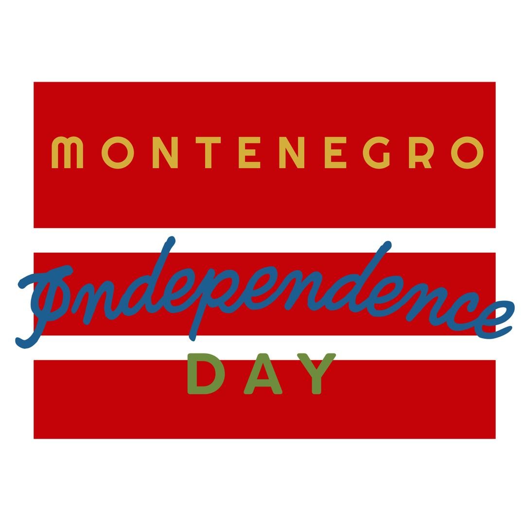 Montenegro Independence Day Bold Text Design