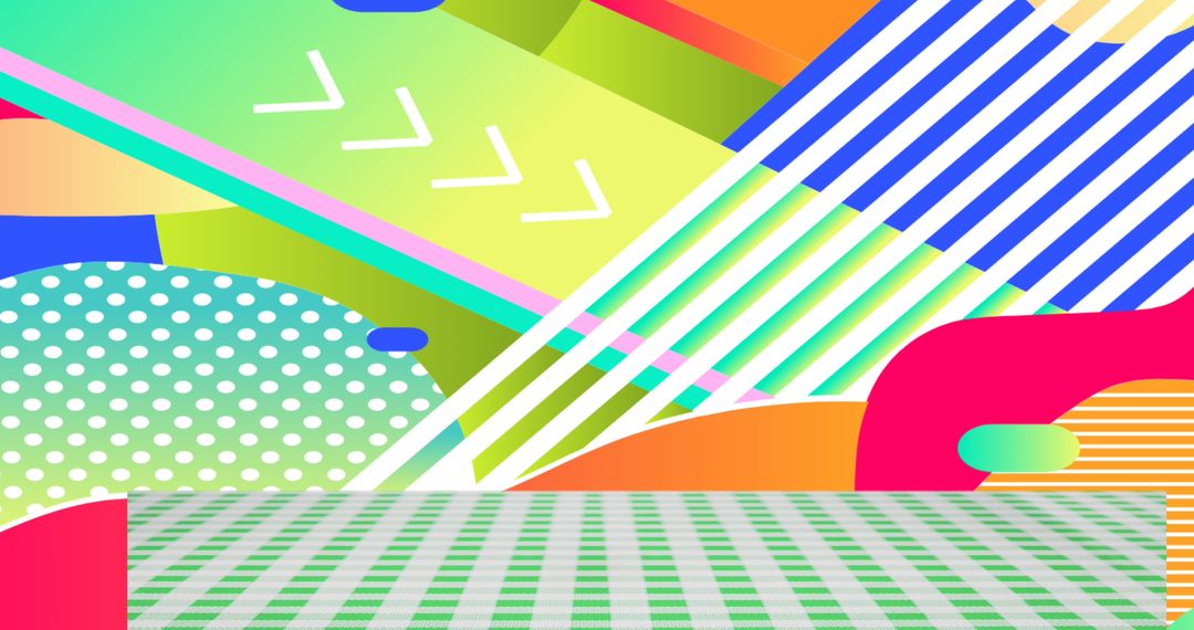 Vibrant Abstract Background with Gingham Picnic Table