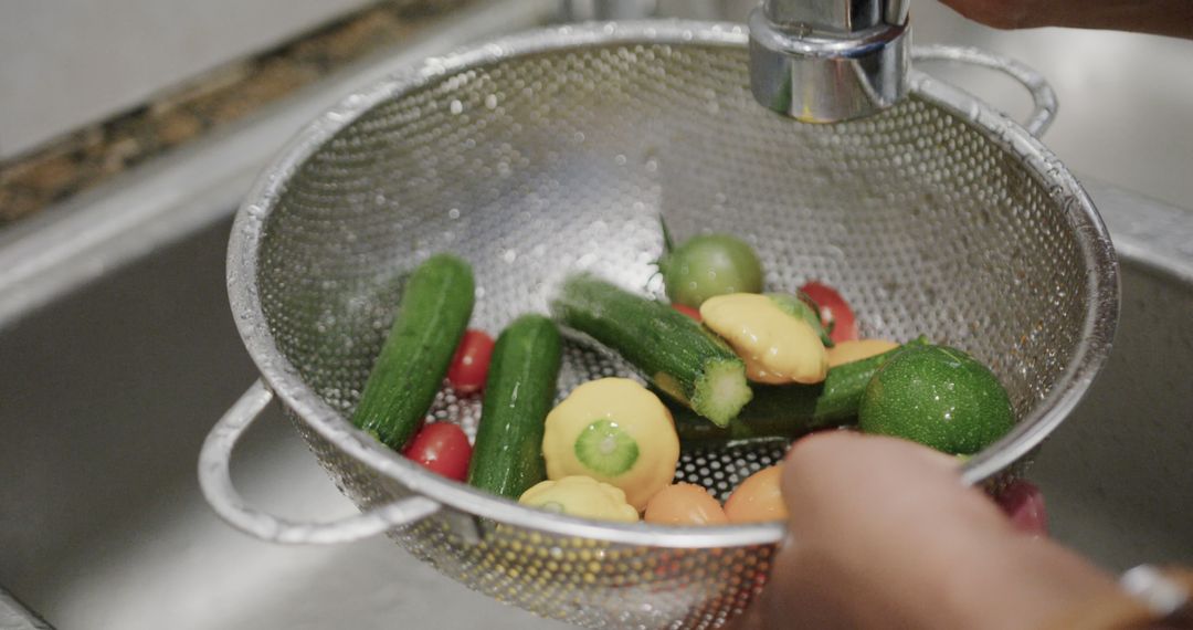 Washing Fresh Vegetables in Kitchen Sink - Free Images, Stock Photos and Pictures on Pikwizard.com