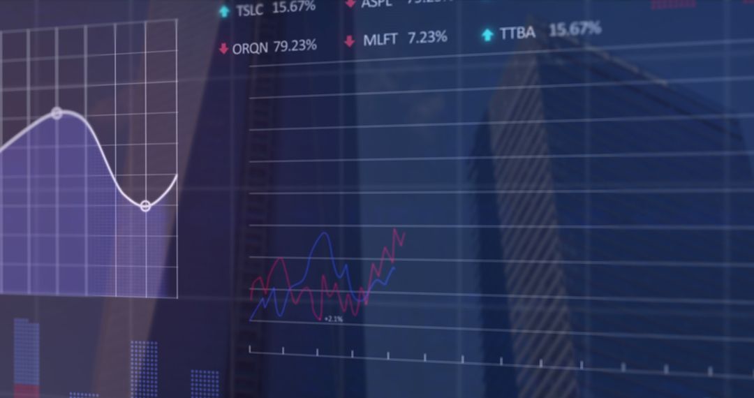 Digital Data Processing Overlay on Urban Cityscape