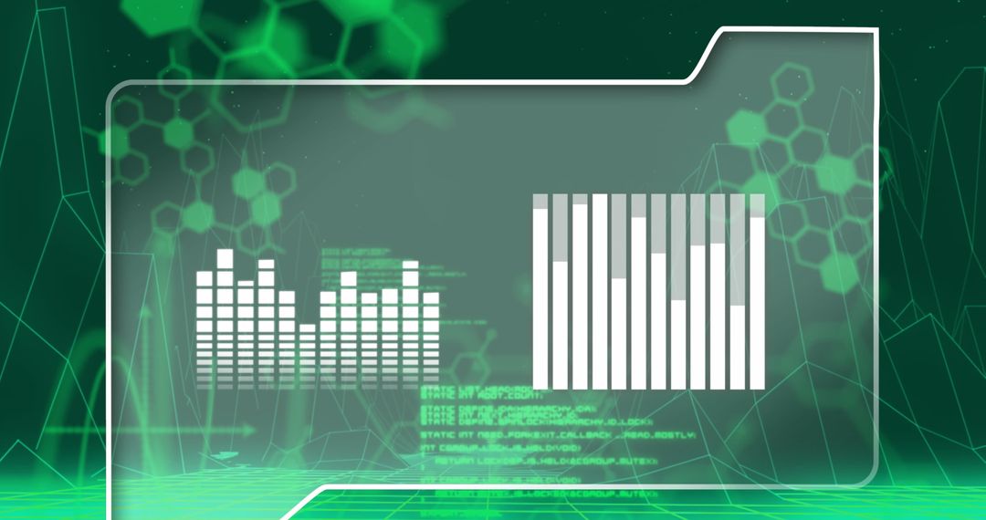 Abstract Science Data Processing Interface on Dark Digital Background