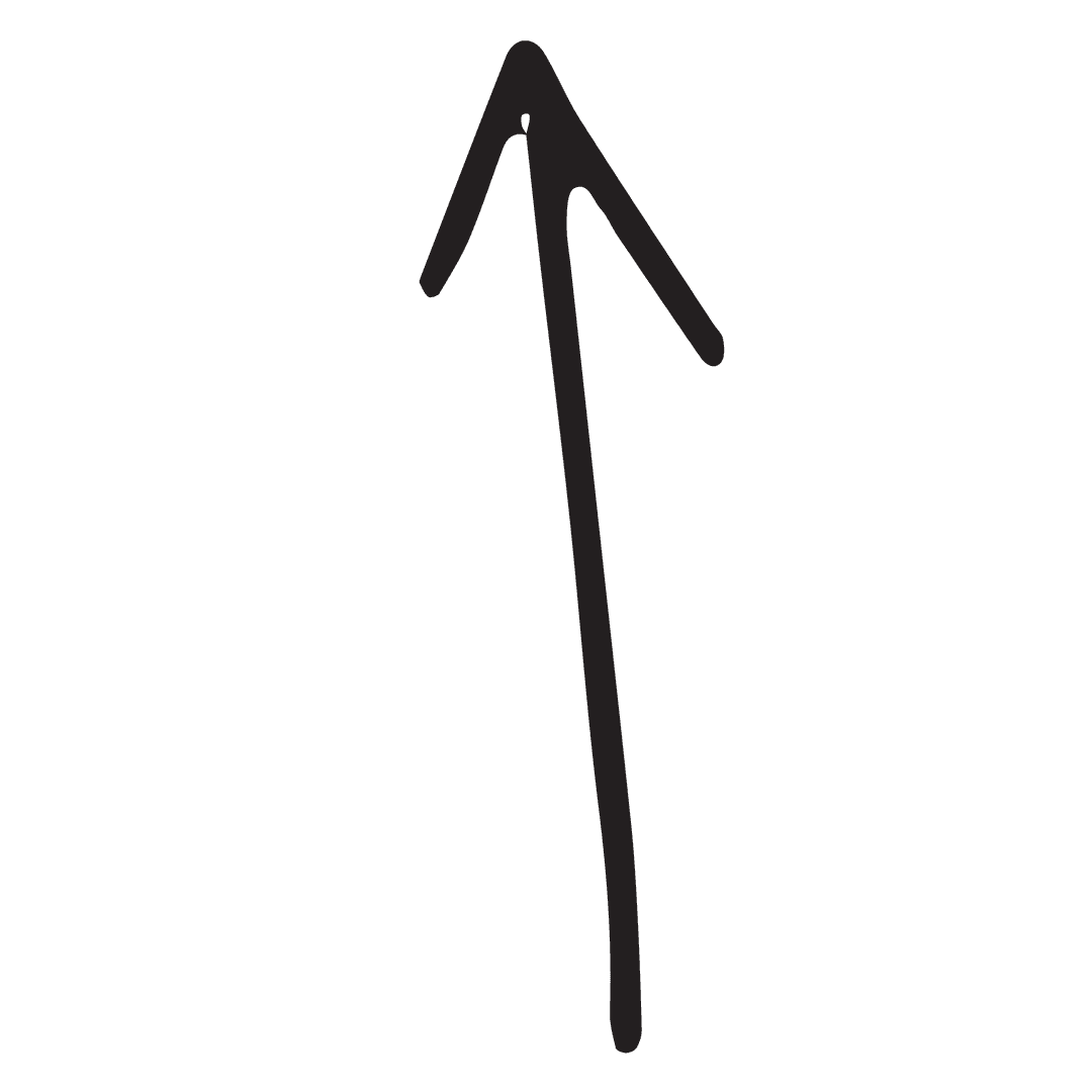 Curved Black Arrow on Transparent Background for Directional Use