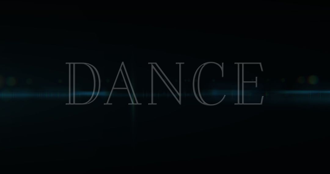 Dance Text with Light Trails on Black Background