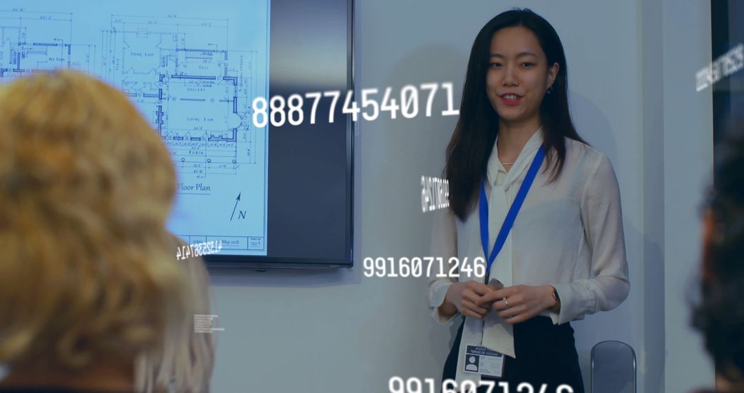 Business Presentation with Floating Data and Global Finance Theme