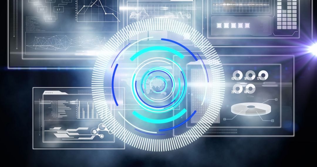 Futuristic Realtime Data Analysis Interface in Motion