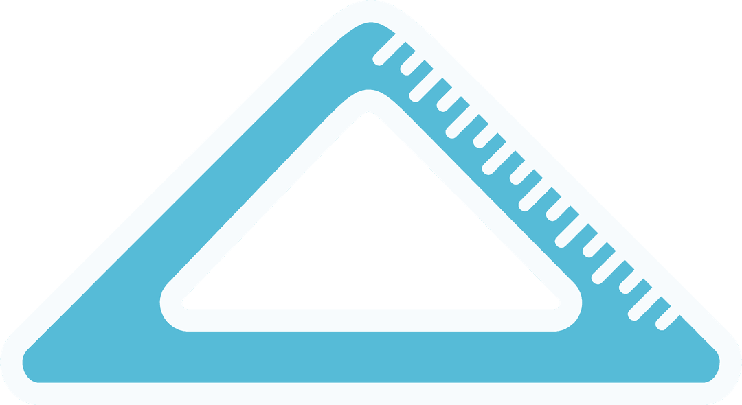 Blue Transparent Triangle Ruler Icon for Design Tools