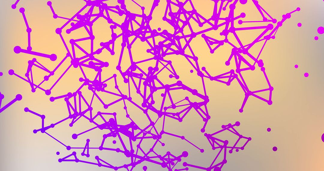 Abstract Pink Network on Orange Gradient Background