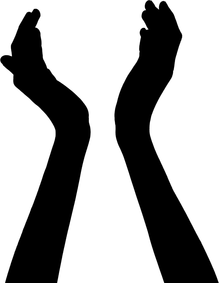 Transparent Silhouette of Hands in Sporty Gesture