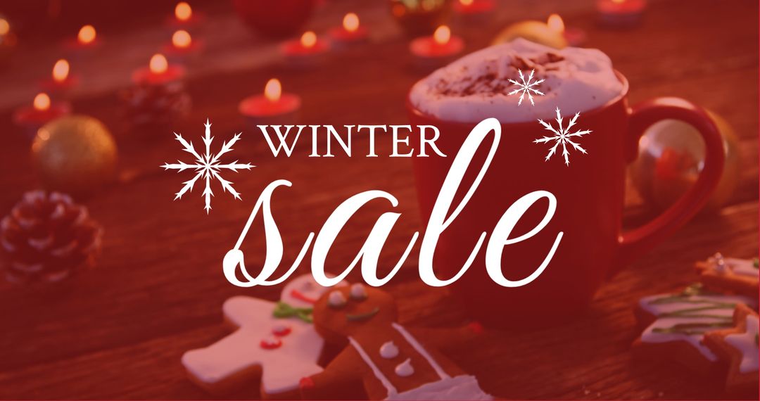 Festive Winter Sale Celebration with Hot Cocoa and Cookies
