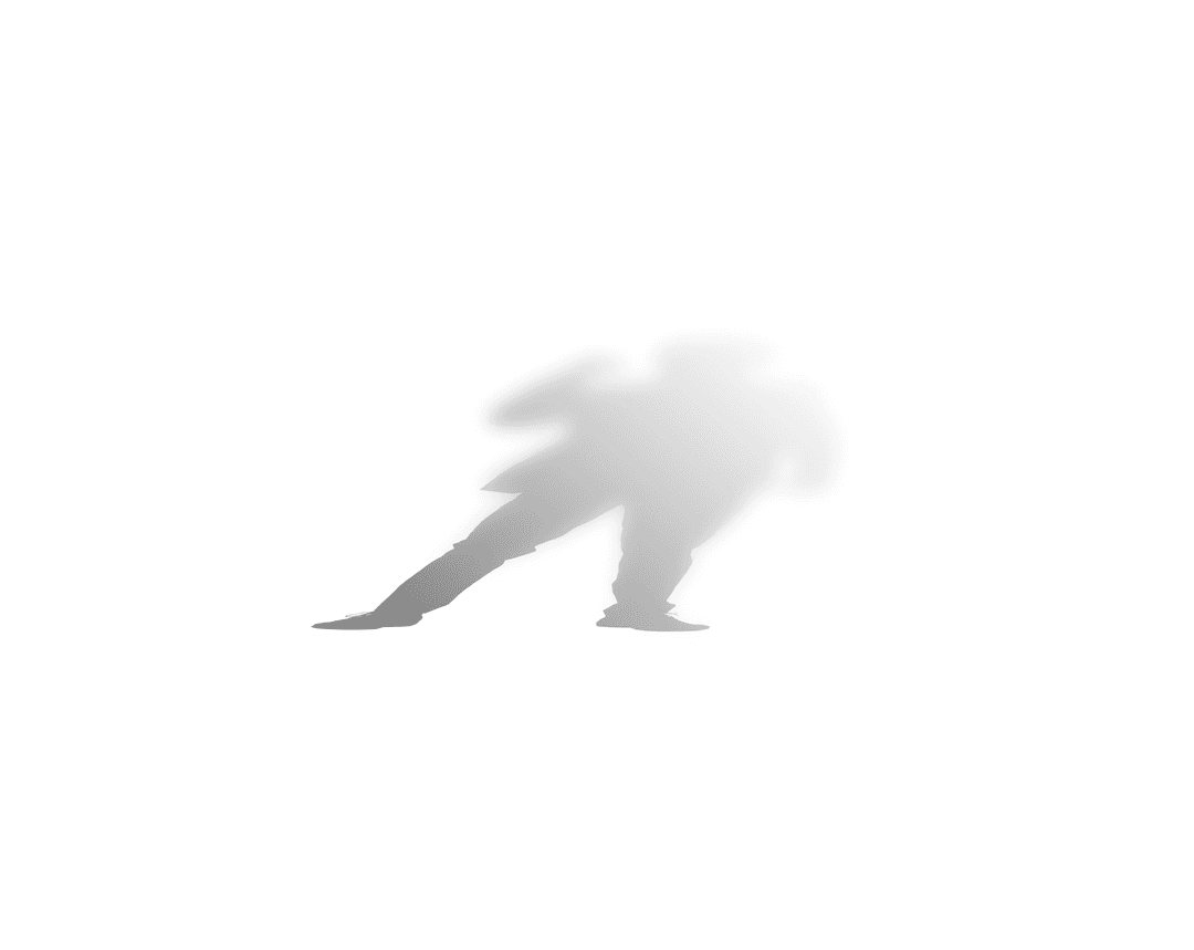Transparent Silhouette of Person in Forward Pose