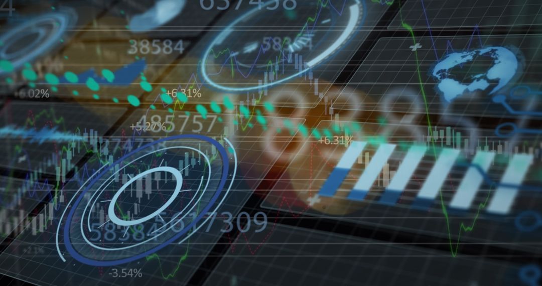 Futuristic Interface with Data Visualization and Analytics