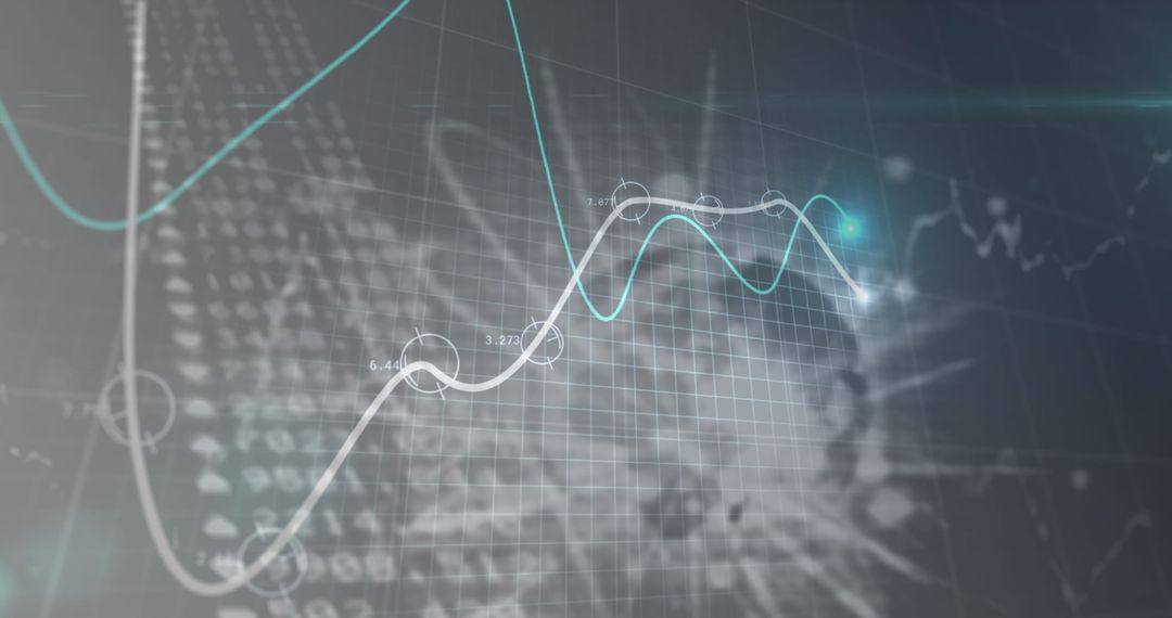 Financial Data Graphs over World Map in Modern Digital Context