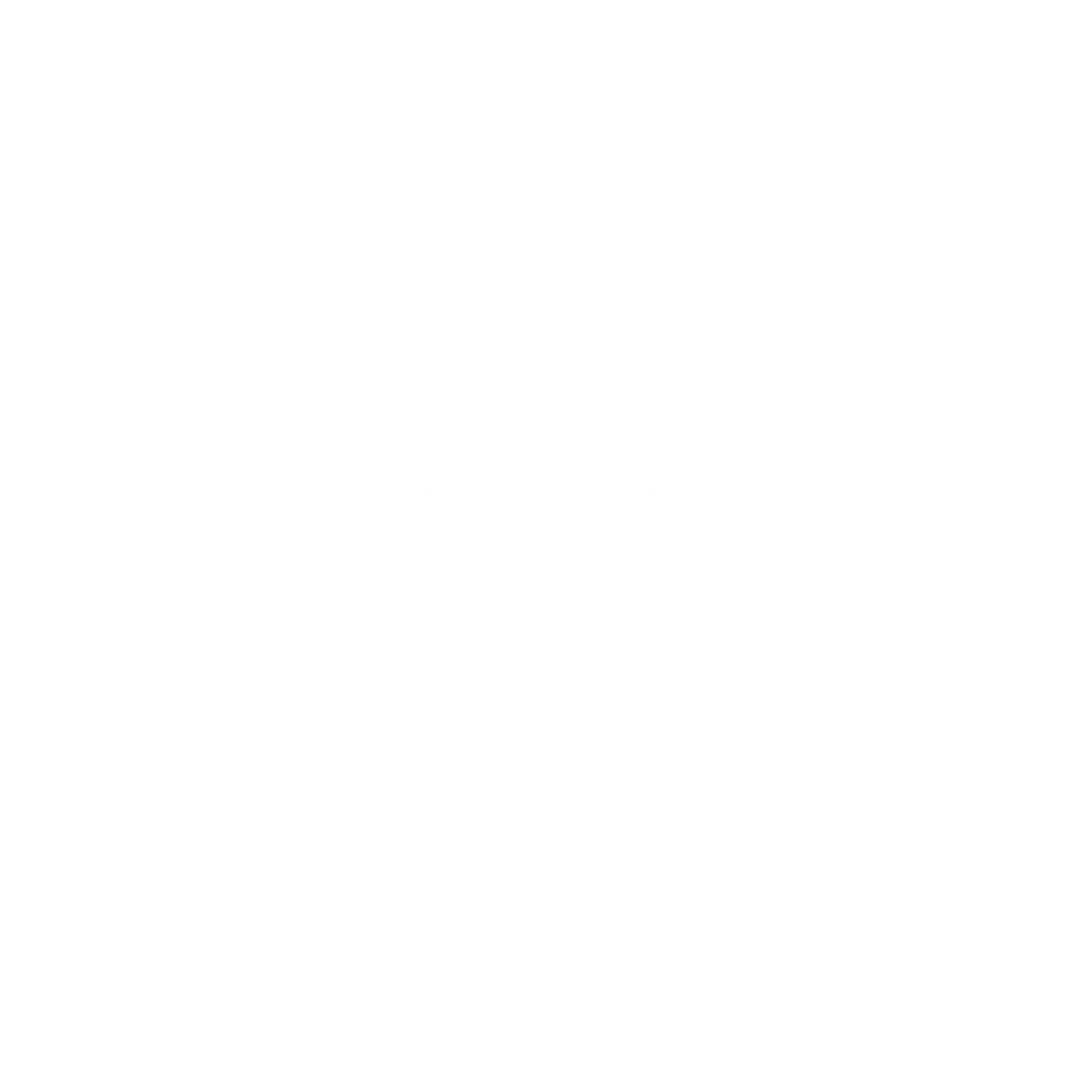 Minimalist White Bottle on Transparent Background