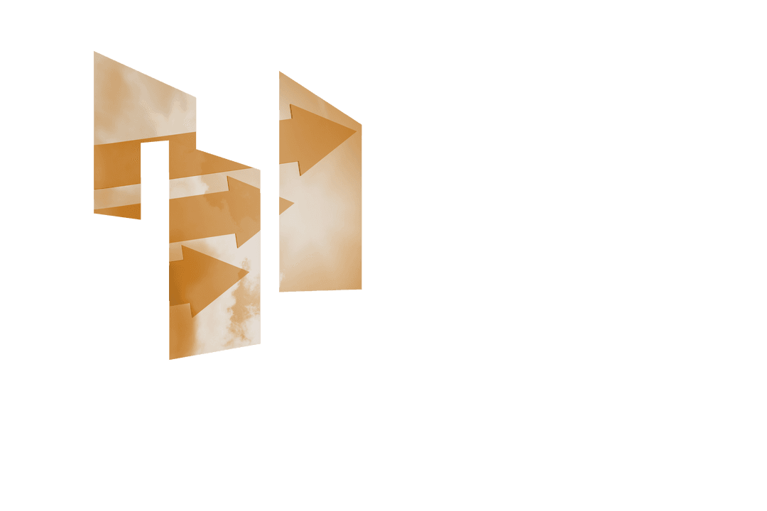 Orange Arrows on Semi-Transparent Abstract Screens