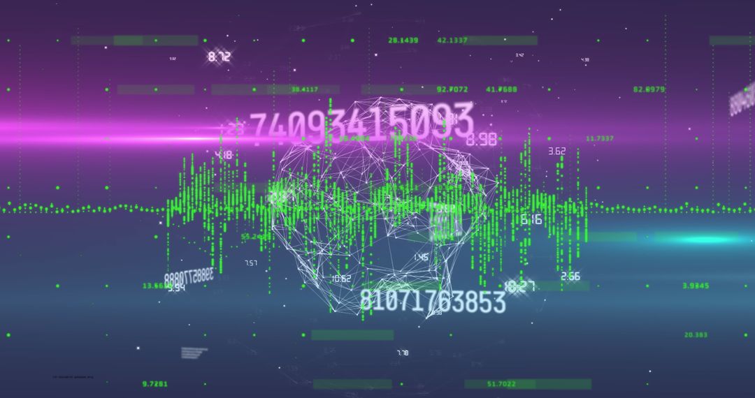 Futuristic Digital Network Sphere with Data Analytics Visualization