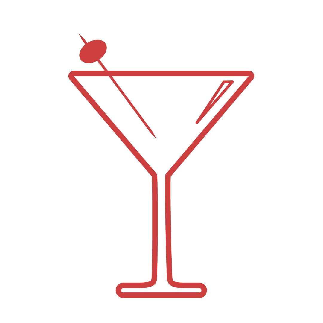 Red Cocktail Vector Icon on Transparent Background
