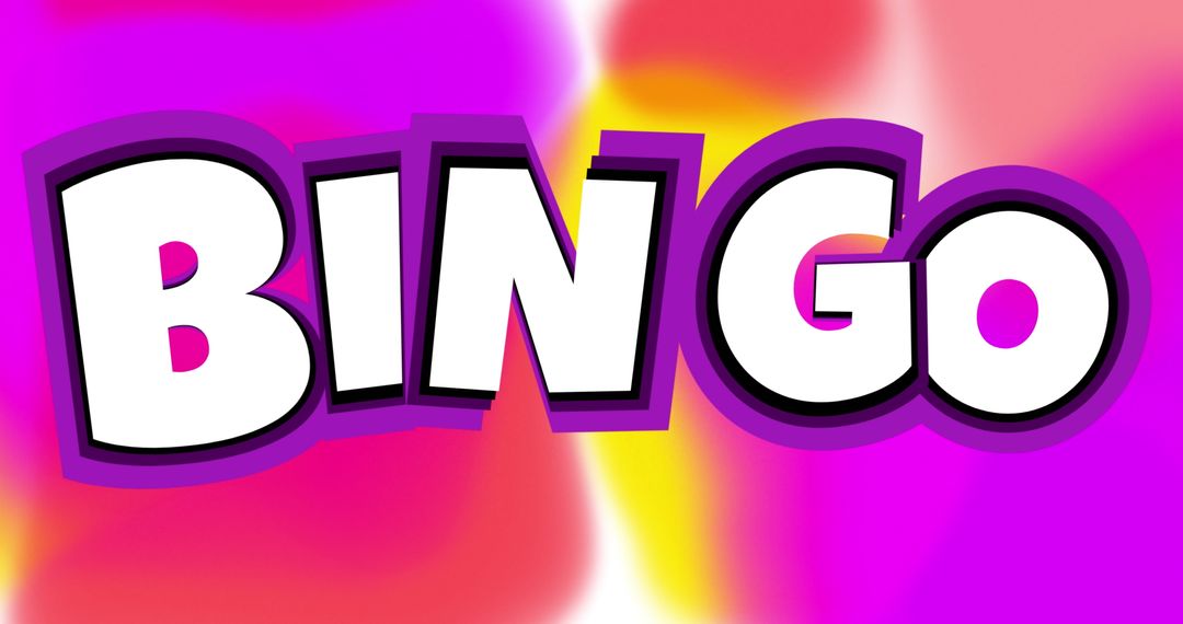 Vibrant Bingo Text on Colorful Abstract Background