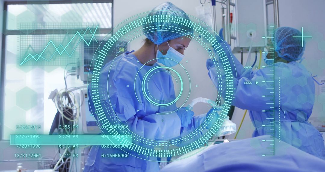 Advanced Medical Analysis in Operating Room with Data Interface - Free Images, Stock Photos and Pictures on Pikwizard.com