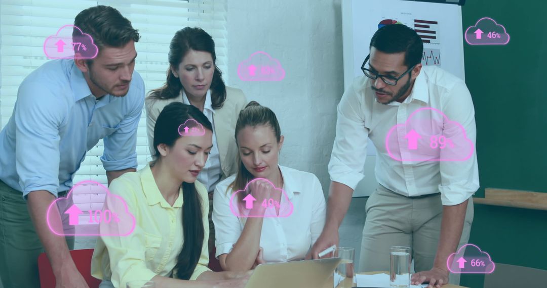 Office Team Collaborating on Cloud-based Technologies