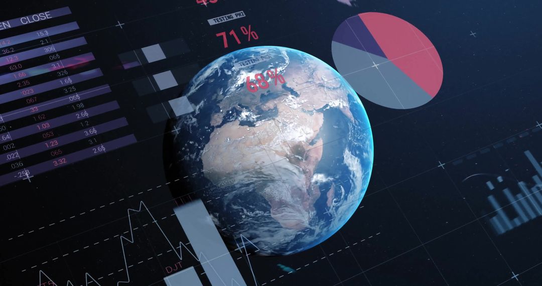 Global Data and Business Interface Concept with Earth Visualization