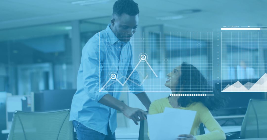 Financial Analysis with Team Working in Modern Office