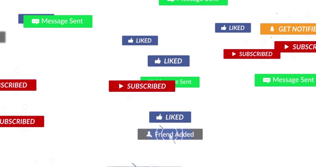 Social Media Icons on White Background with Messaging Concepts