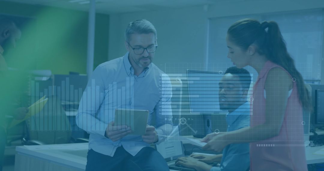 Finance Professionals Analyzing Data in Modern Office