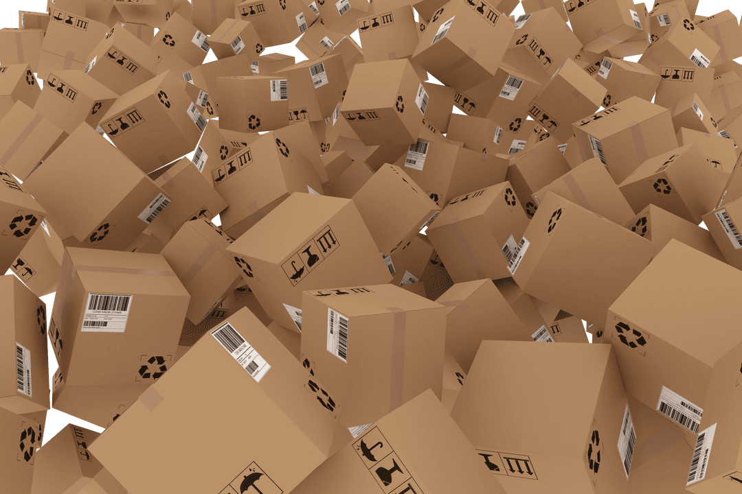 Transparent Pile of Cardboard Boxes Packing Logistics