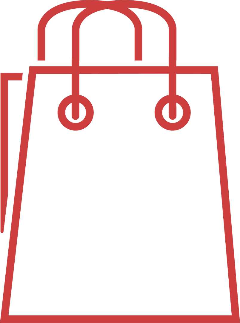 Red Shopping Bag Icon on Transparent Background for Retail Mockups