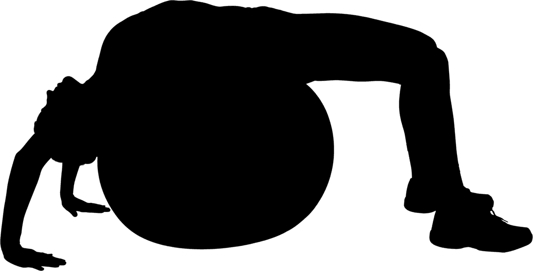 Female Gymnast Practicing Backbend on Transparent Exercise Ball