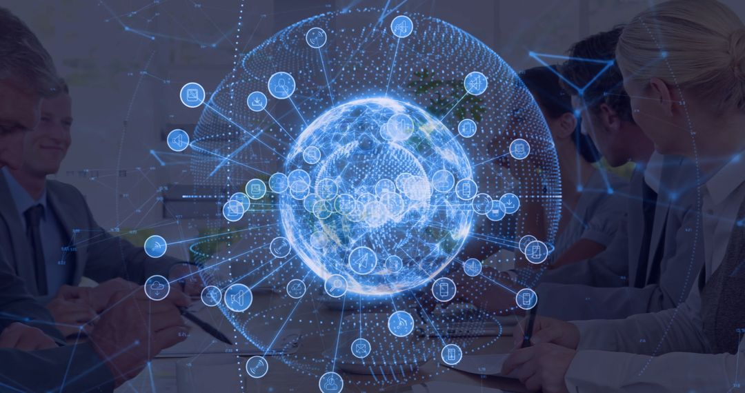 Innovative Global Networking in Modern Business Meeting