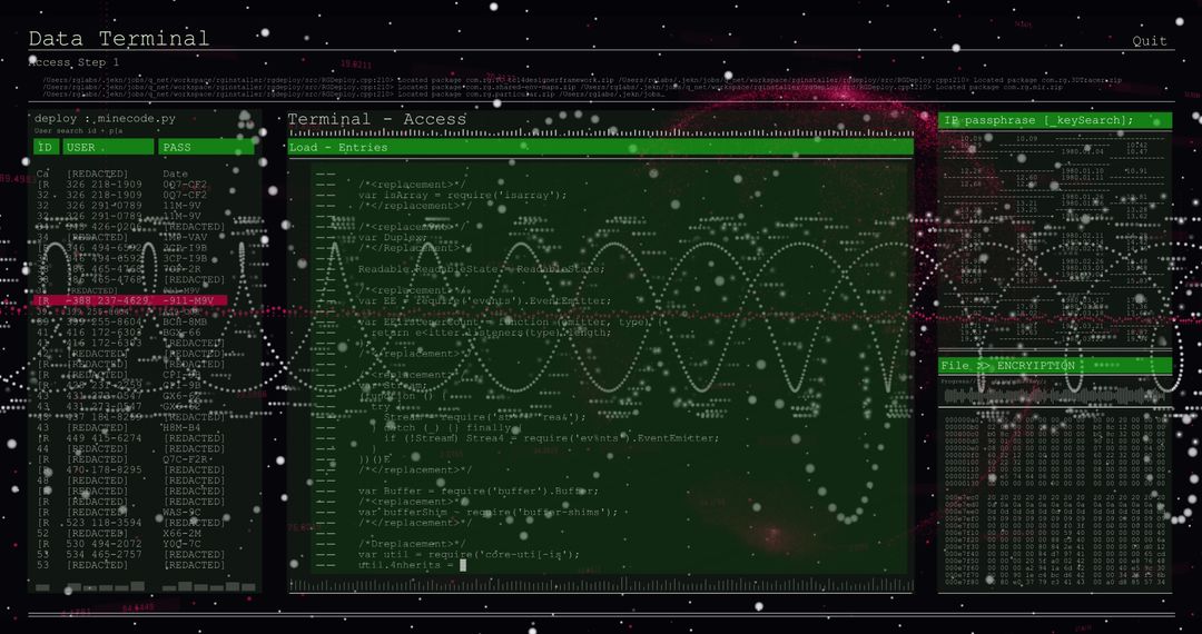 Futuristic Digital Interface with Spiraling Coding Patterns - Free Images, Stock Photos and Pictures on Pikwizard.com