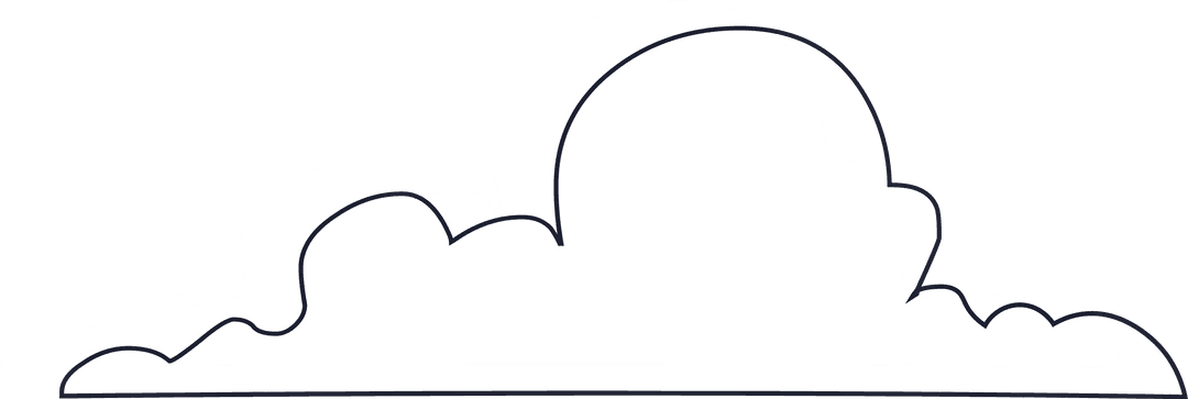 Cartoon Cumulus Cloud on Transparent Background