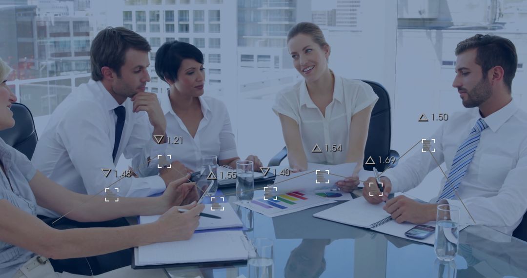 Data Analytics in Business Meeting with Diverse Professionals