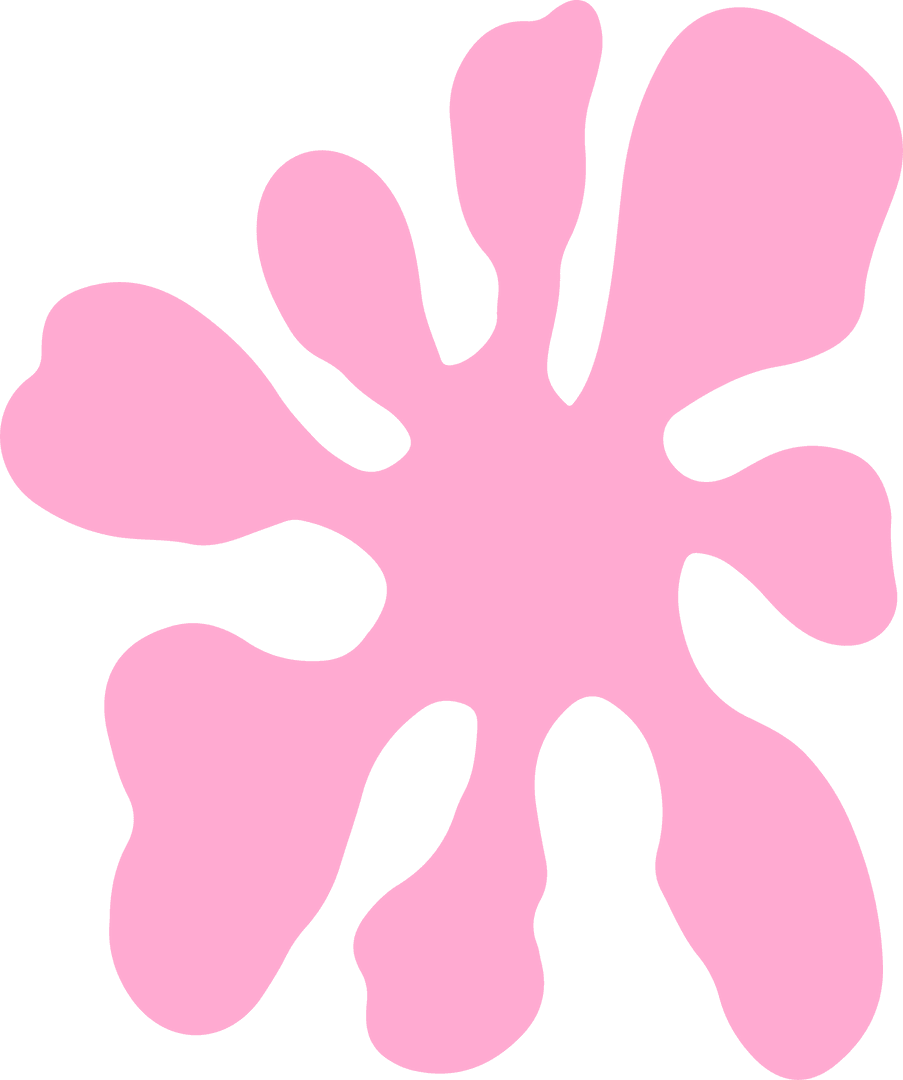 Pink Organic Splatter Shape on Transparent Background