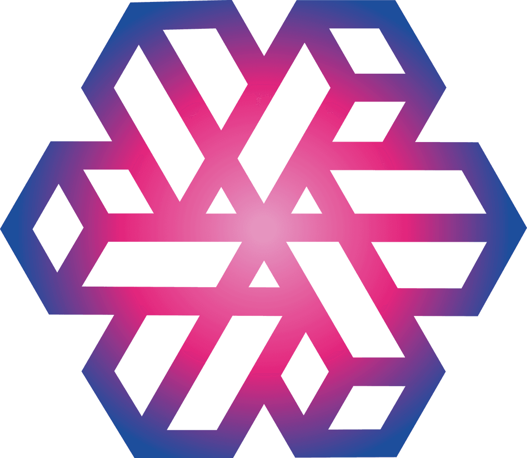 Vibrant Pink Geometric Pattern on Transparent Background