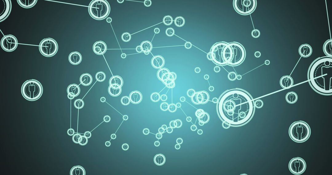 Digital Network Connections with People Icons On Blue