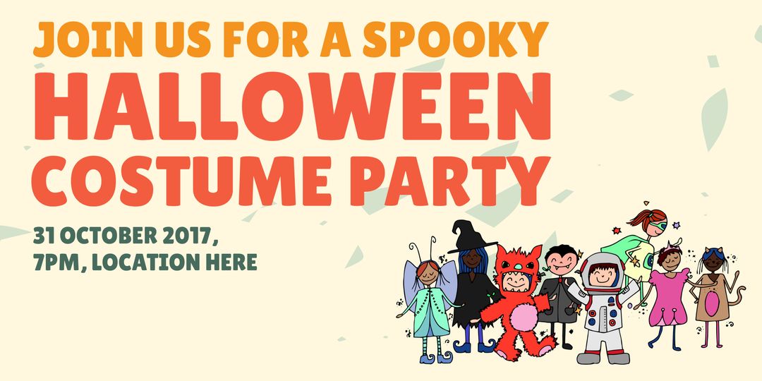 Festive halloween costume party invitation design