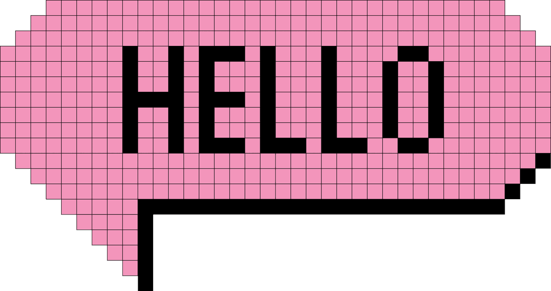 Pink Speech Bubble Saying Hello on Transparent Background