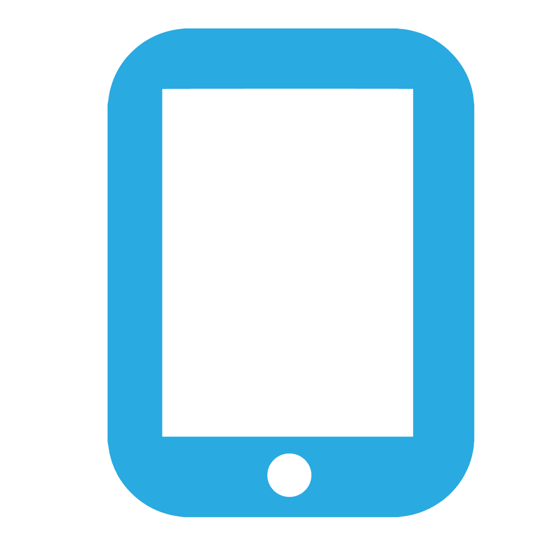 Blue Digital Tablet Icon on Transparent Background