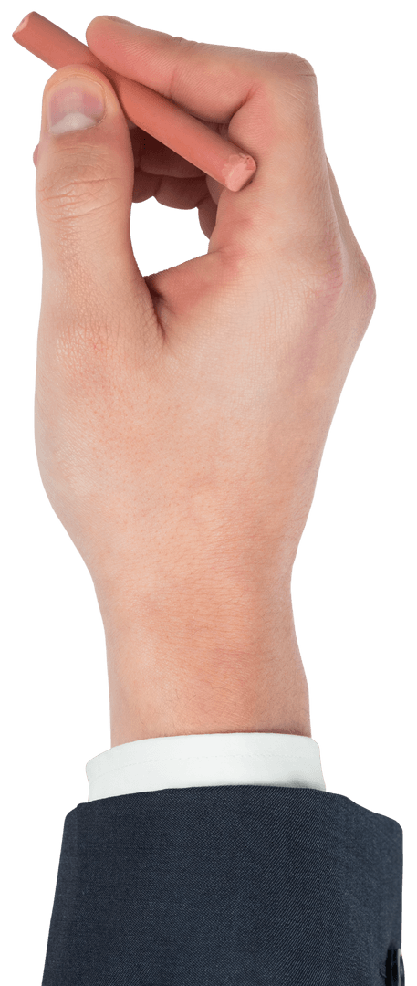 Male Hand Writing with Transparent Chalk in Formal Attire