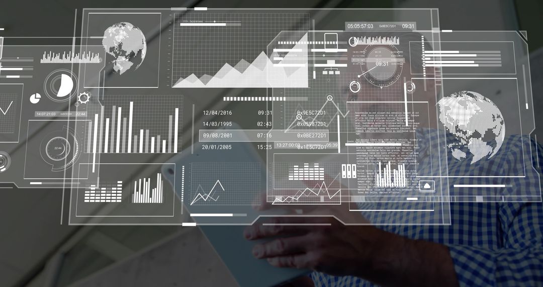 Businessman Interacting with Digital Analytics Interface