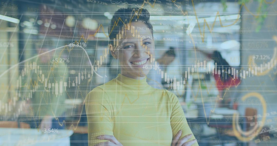 Confident Businesswoman in Digital Financial Environment