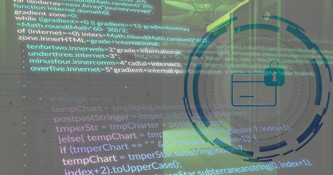 Digital padlock overlay on data flow in cloud infrastructure